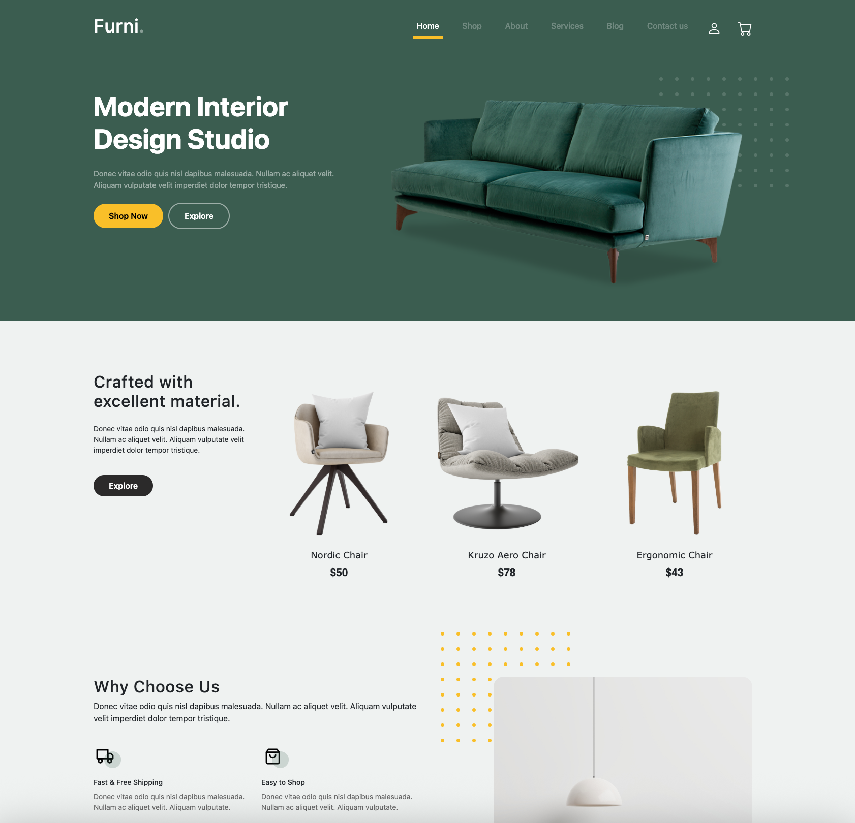 Screenshot of Furni project